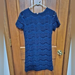 Navy blue lace mini dress